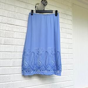 Express Vintage Y2K Micro Mesh Paisley Midi Skirt